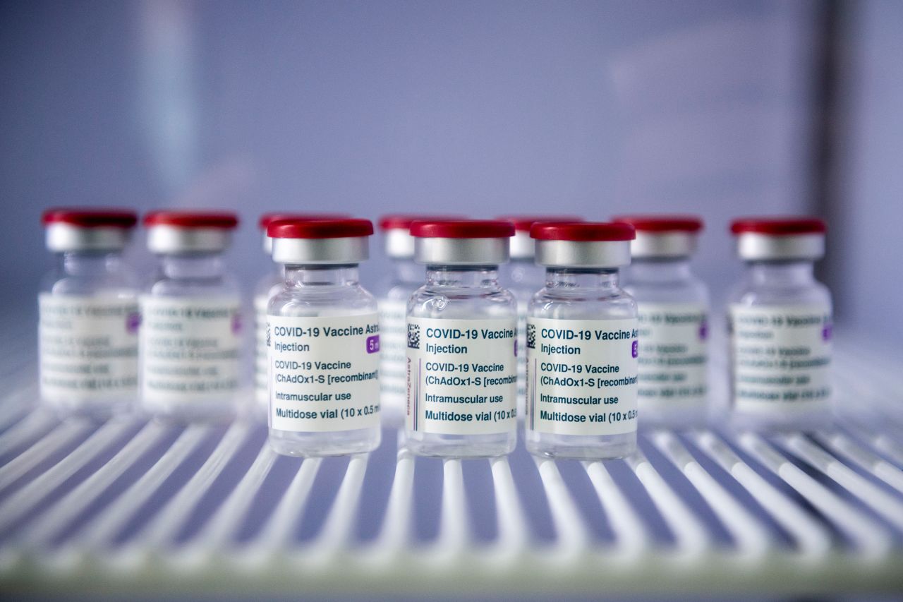 Doses of the AstraZeneca COVID-19 vaccine are seen at the vaccination unit of the Italian Defense, on February 23 in Rome, Italy.