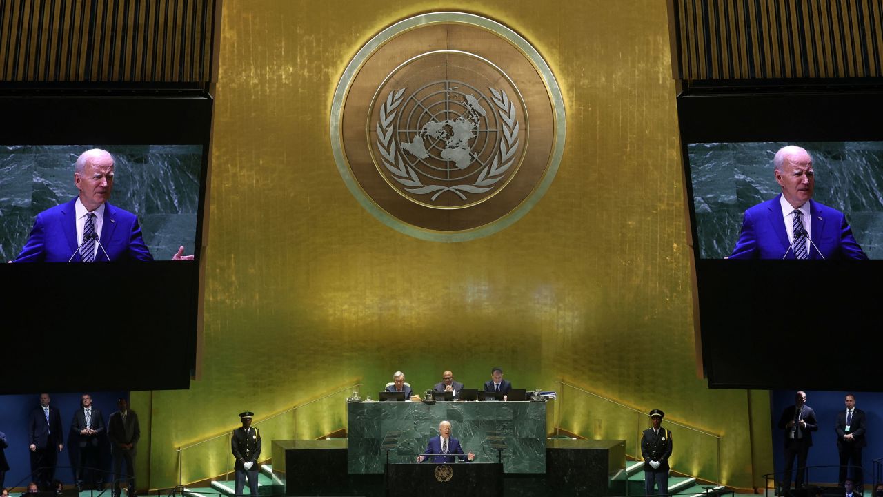 US President Joe Biden addresses the 78th Session of the UN General Assembly in New York on Tuesday.