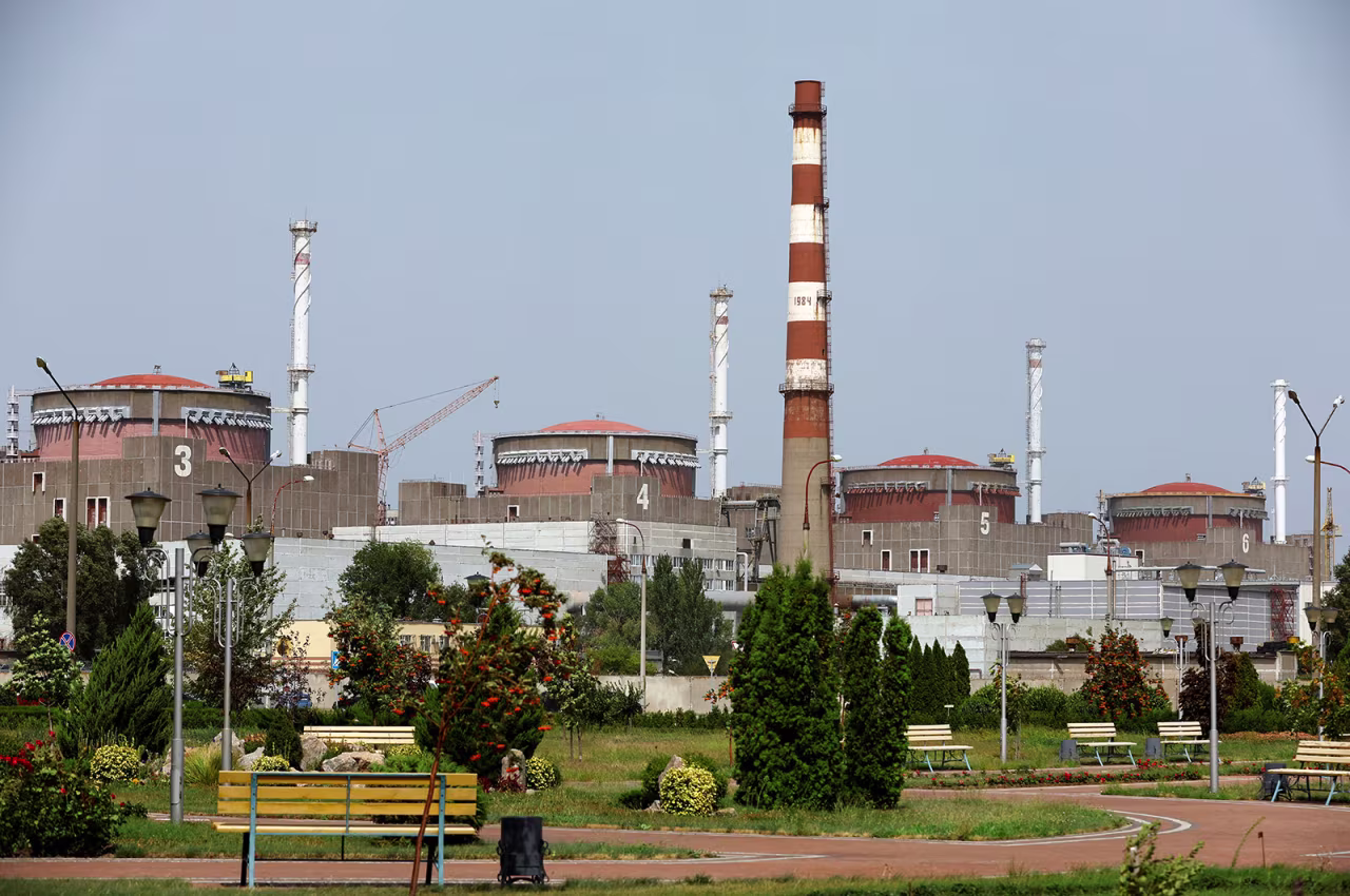 The Zaporizhzhia nuclear power plant outside the Russian-controlled city of Enerhodar, Ukraine, on August 22.