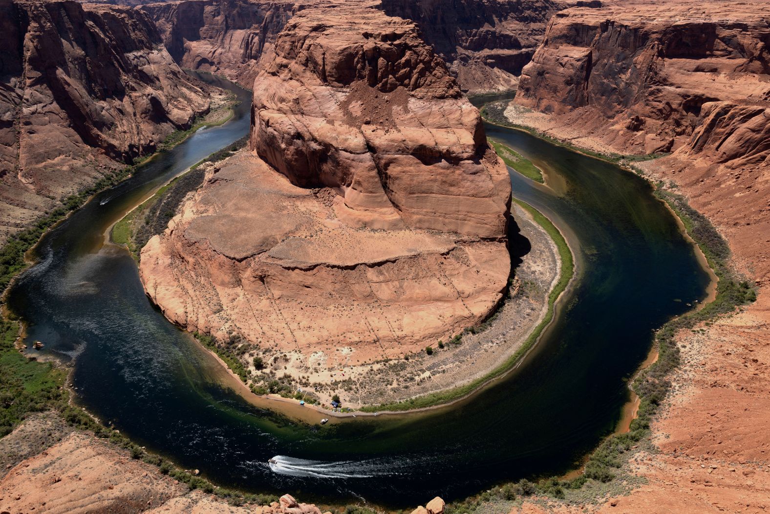 Horseshoe Bend is seen in the Glen Canyon National Recreation Area near Page, Arizona, on Sunday, June 29.