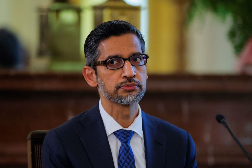 Google CEO Sundar Pichai attends a meeting of the White House Task Force on Artificial Intelligence Education in September.
