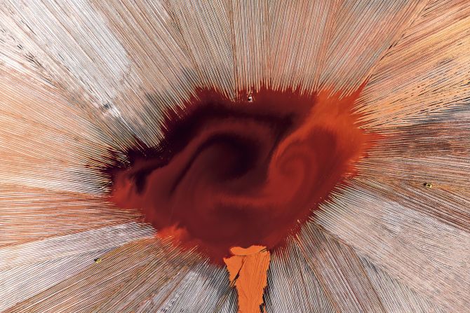 Colin Leonhardt’s photograph of an alumina mine tailings dam in Collie, Western Australia won the abstract category.