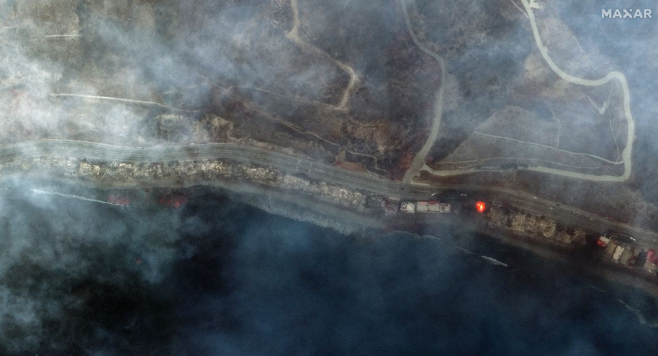 Homes and businesses along the Pacific Coast Highway near Tuna Canyon on January 8, 2025, after the Palisades fire broke out.