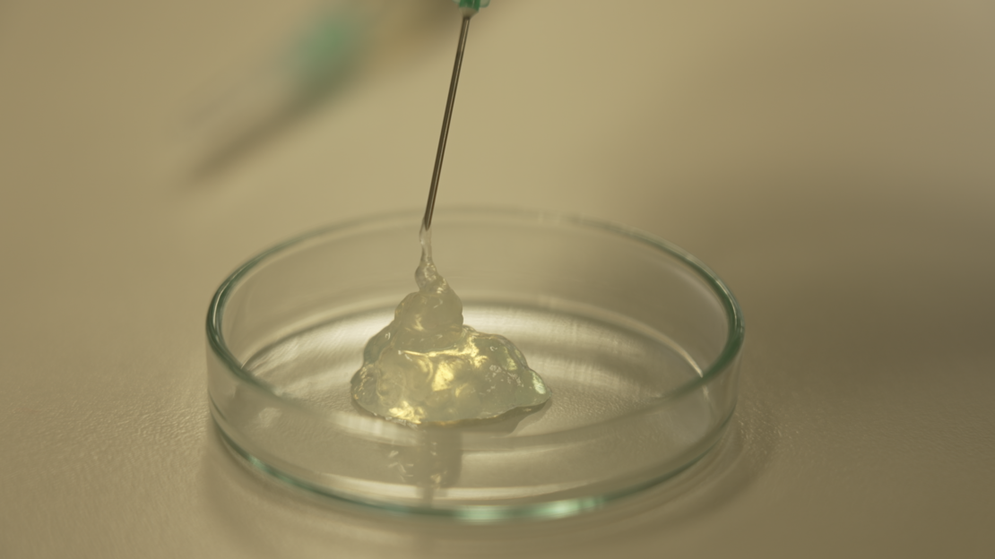 The startup is currently working on its second product, an injectable hydrogel for osteoarthritis (pictured).