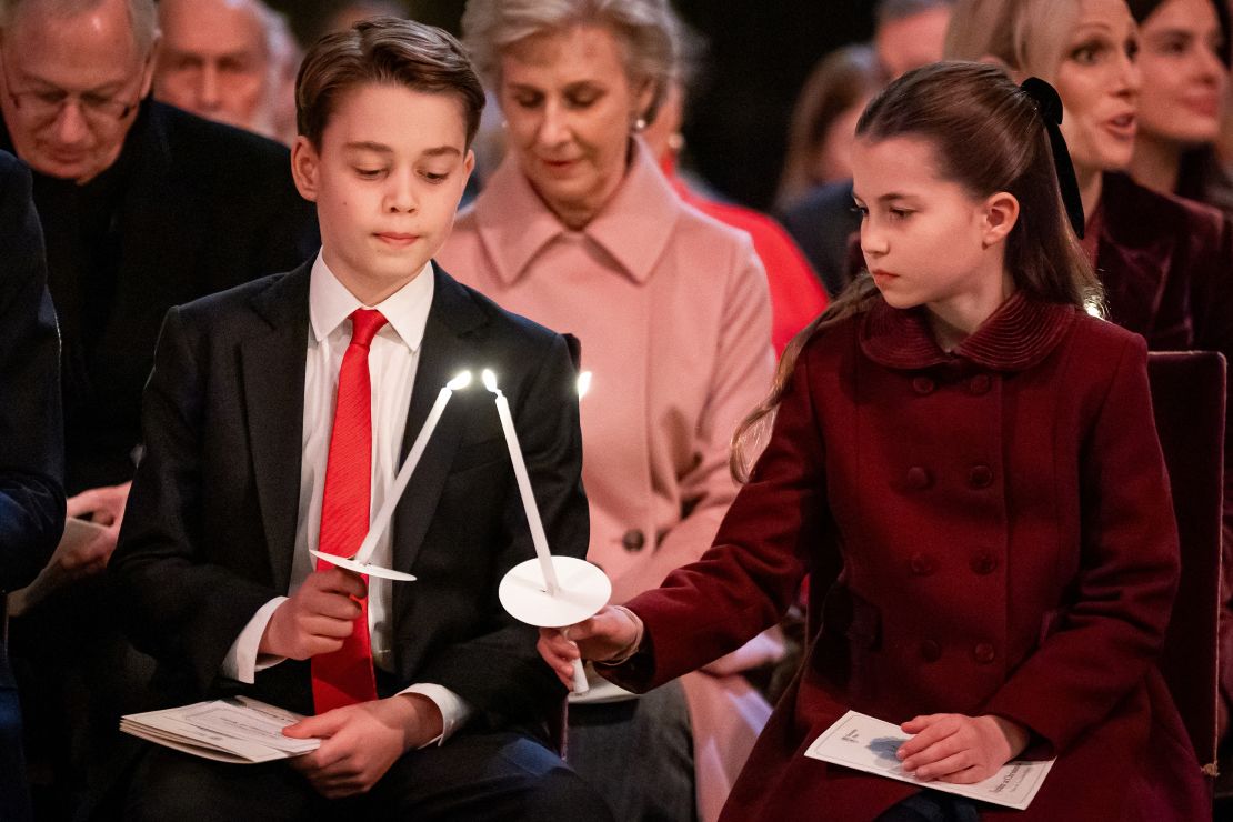 Prince George and Princess Charlotte attend the "Together At Christmas" carol service at Westminster Abbey, London on December 6.