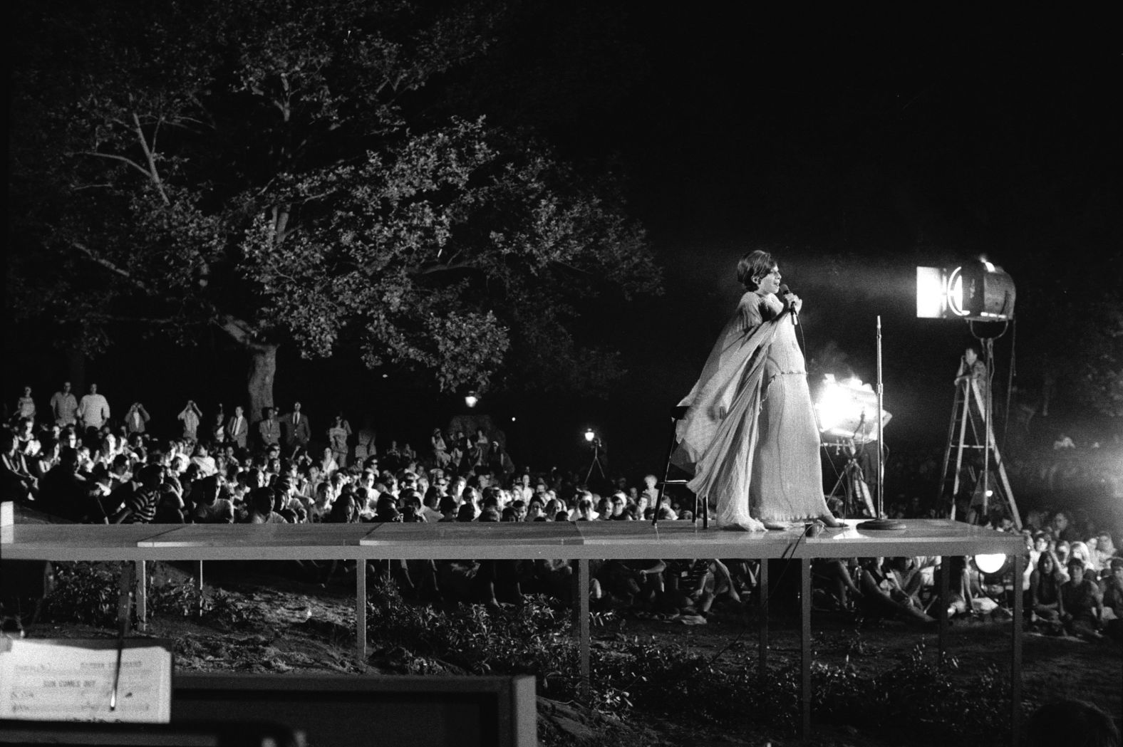 Streisand performs at a concert in New York's Central Park in 1967.