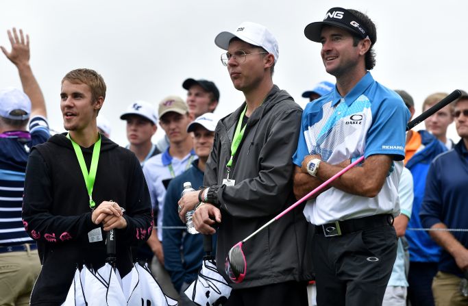 Justin Bieber (left), pictured at the 2017 PGA Championship, was among the first of several big-name celebrities to swing by the brand’s Los Angeles store. Malbon’s founders believe the visibility provided by entertainers, influencers and other cultural figures can bring a new generation to the fairways and combat the sport’s “stuffy” image.