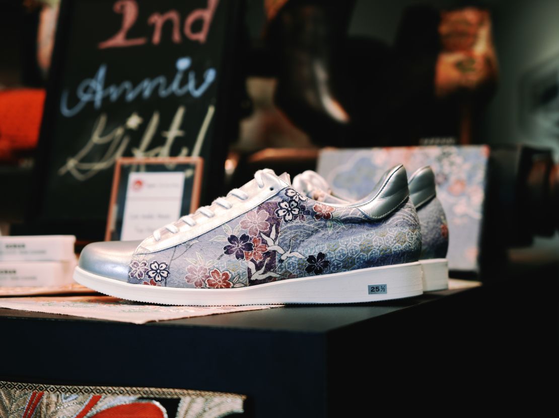 As the shoes are handmade using second-hand kimonos, every pair is unique.