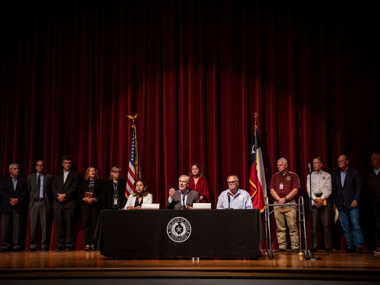 Texas Gov. Greg Abbott speaks during a news conference in Uvalde, Texas, on Friday.