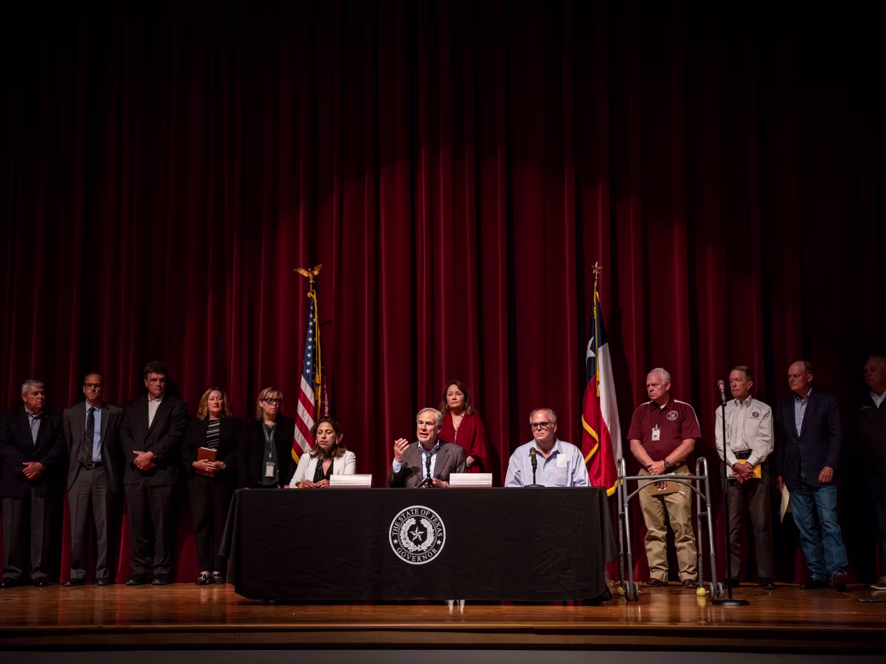 Texas Gov. Greg Abbott speaks during a news conference in Uvalde, Texas, on Friday.