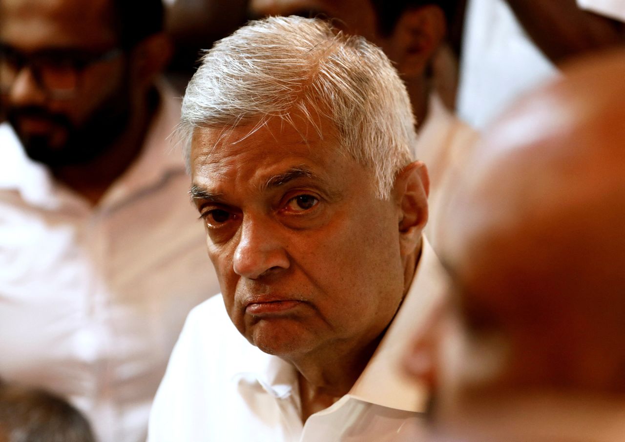 In this file photo acting president Ranil Wickremesinghe is seen in Colombo,?Sri?Lanka, on May 12.