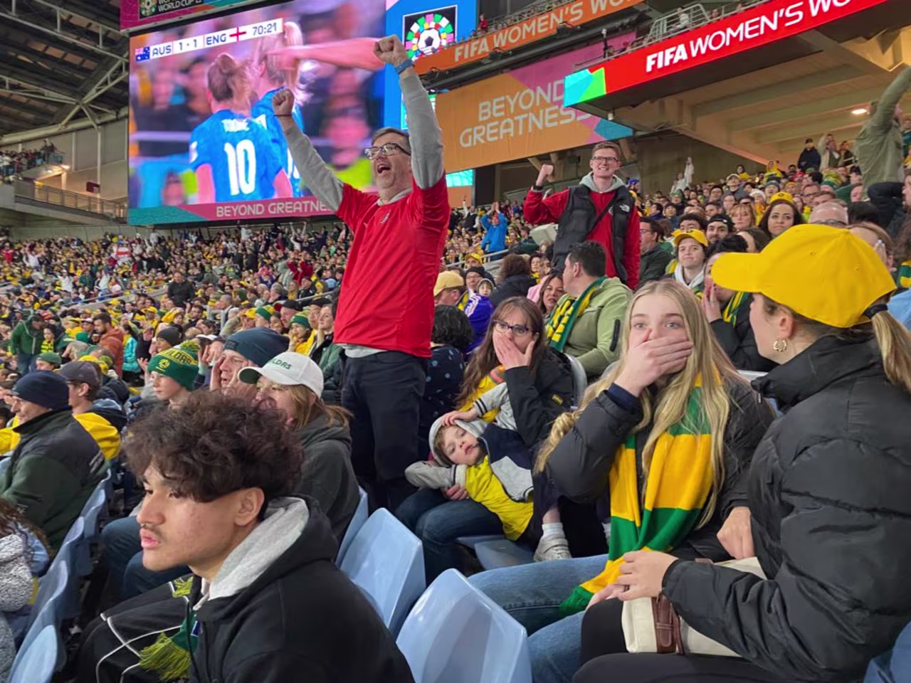 Contrasting emotions as England retook the lead. 