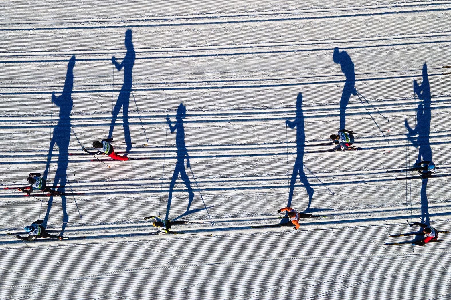 Cross-country skiers compete in the Marxa Beret race in Baqueira Beret, Spain, on Sunday, February 4.