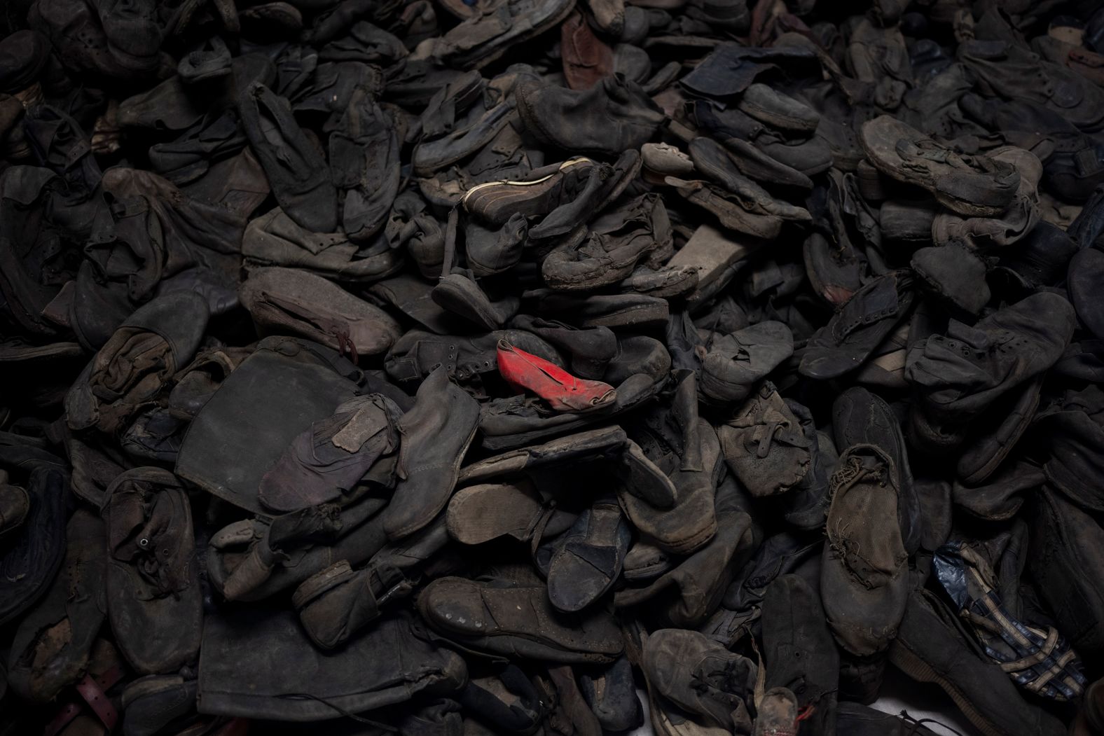 Shoes that were taken from prisoners many years ago are displayed at the Auschwitz-Birkenau State Museum in Oświęcim, Poland, on Thursday, January 23. <a href="index.php?page=&url=https%3A%2F%2Fwww.cnn.com%2F2025%2F01%2F27%2Fworld%2Fgallery%2Fauschwitz-liberation-anniversary%2Findex.html">It has now been 80 years</a> since the Soviet Army liberated Auschwitz, the Nazi concentration camp complex where more than 1.1 million people were murdered.