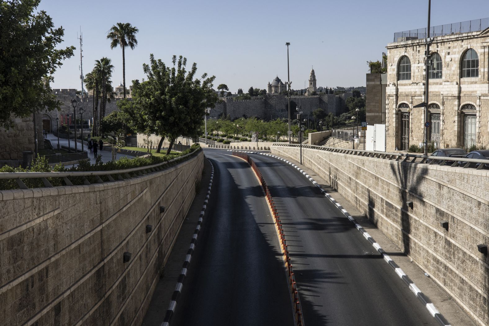 A street in Jerusalem is empty Friday amid fears of a retaliatory attack.