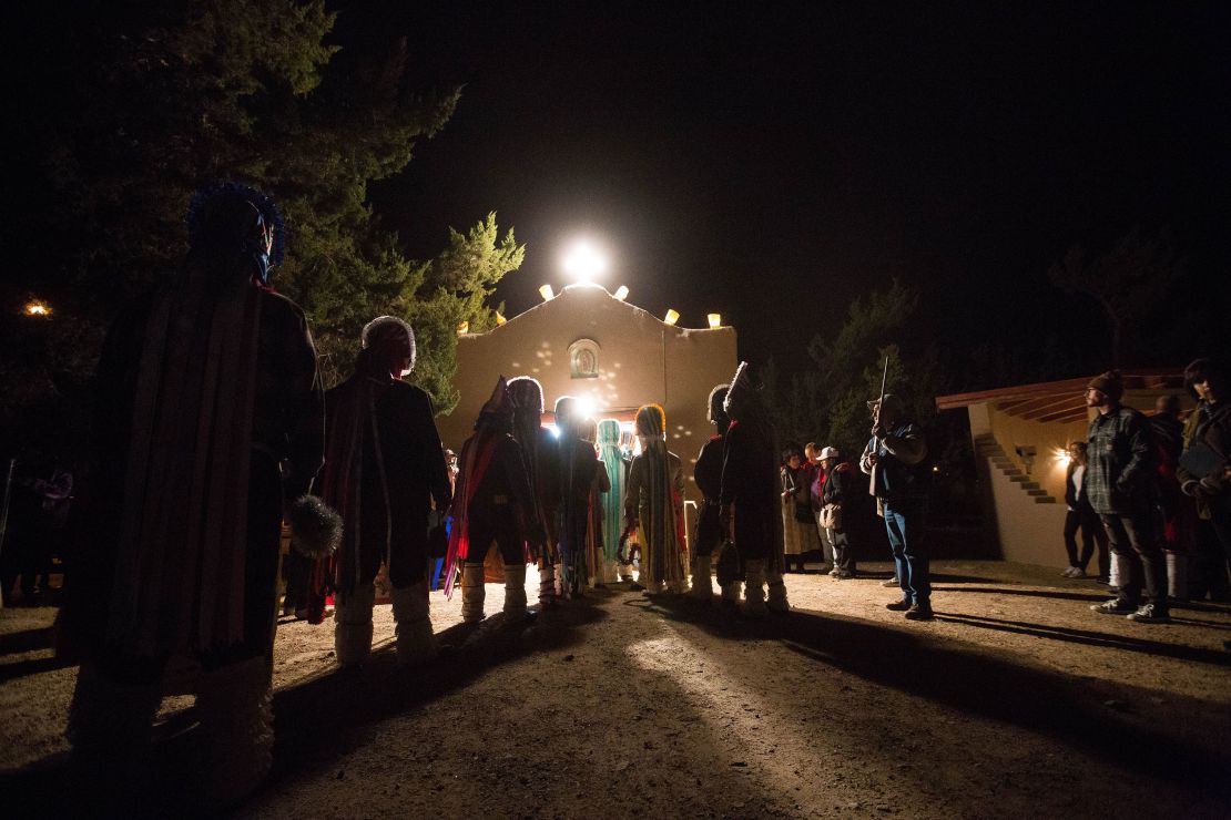 A procession takes place as part of the Our Lady of Guadalupe Fiesta.