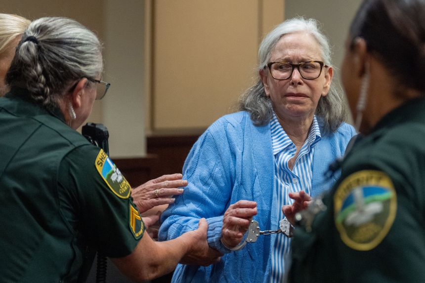Donna Adelson is escorted out of the courtroom in handcuffs after being found guilty of the murder of Dan Markel on Thursday.