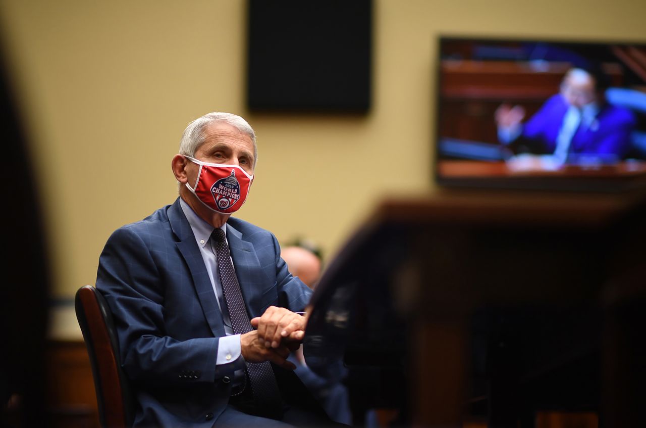 Dr. Anthony Fauci testifies before a House Subcommittee on the Coronavirus Crisis hearing on July 31 in Washington.?