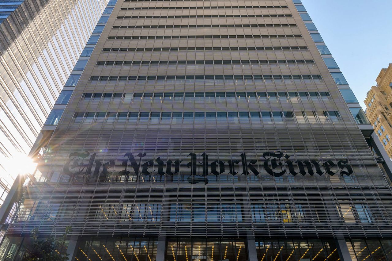 The New York Times Building is seen in New York City on February 1.