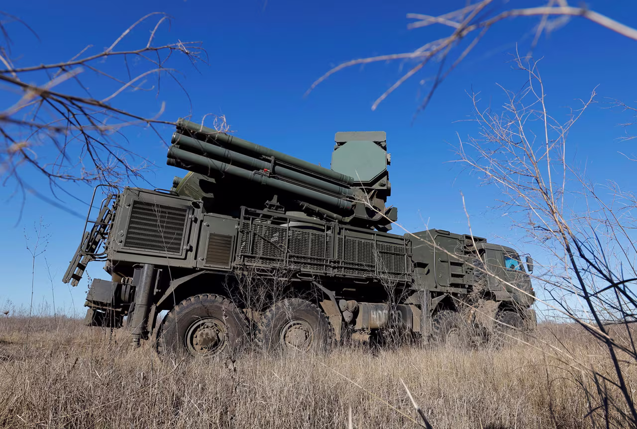 A Russian anti-aircraft missile system is seen in the Luhansk region of Ukraine on January 25.