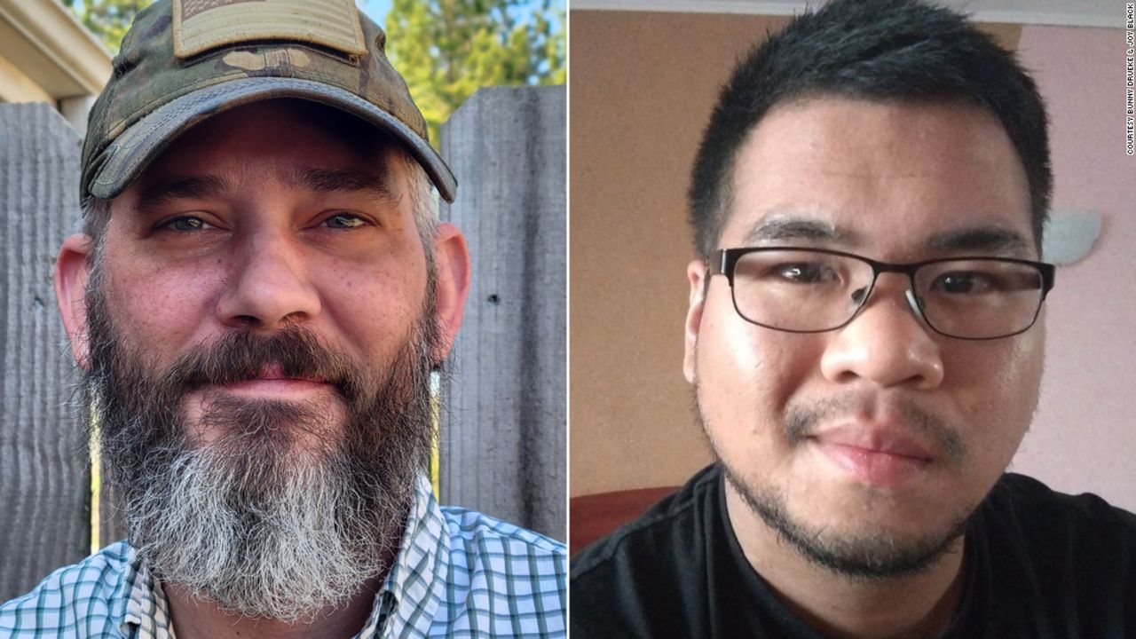 Alexander John-Robert Drueke, left, and Andy Tai Ngoc Huyn, right, two Americans fighting alongside Ukrainian forces north of Kharkiv, went missing on June 9.