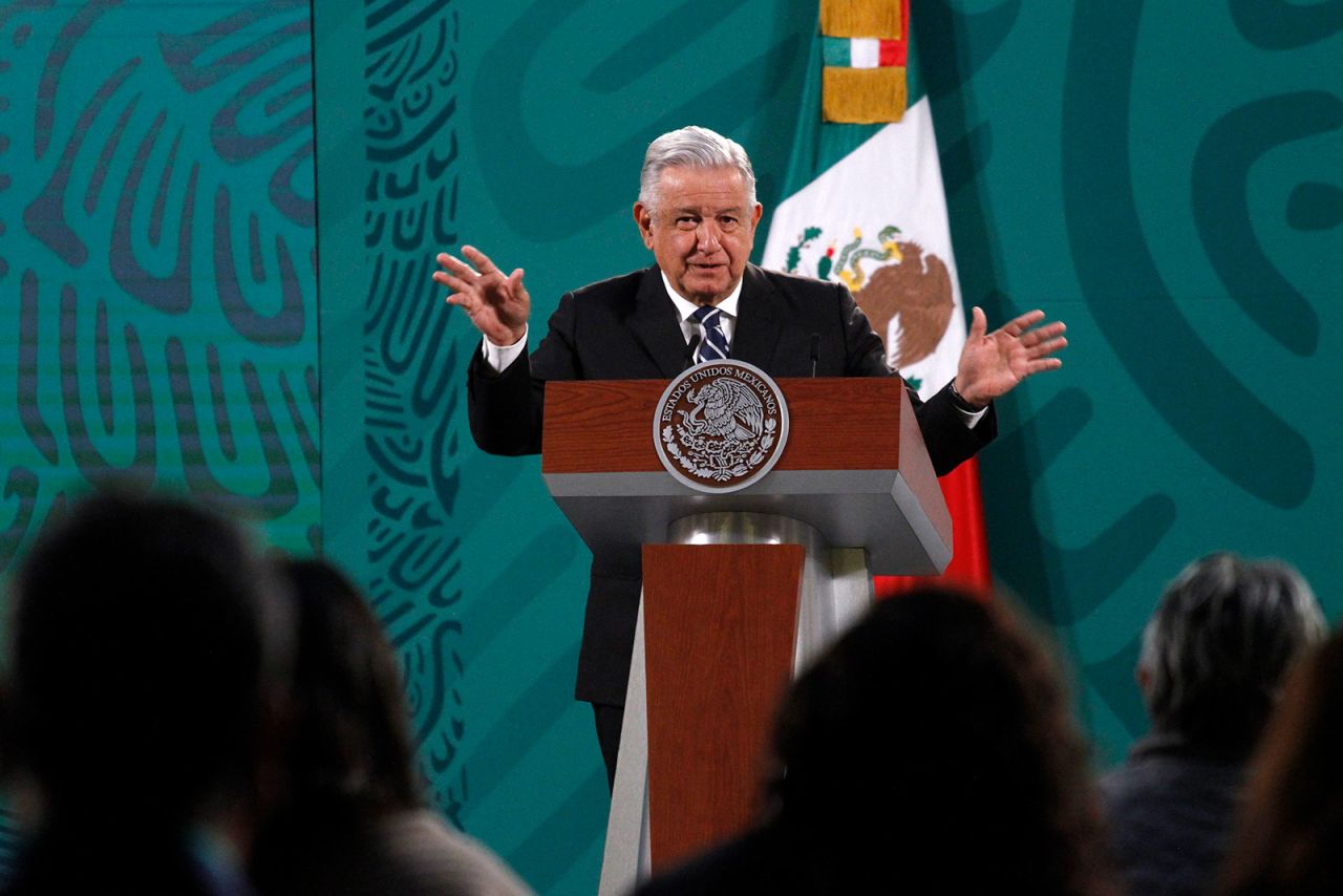 Mexico's President Andrés Manuel López Obrador speaks at a press conference in Mexico City on April 9.