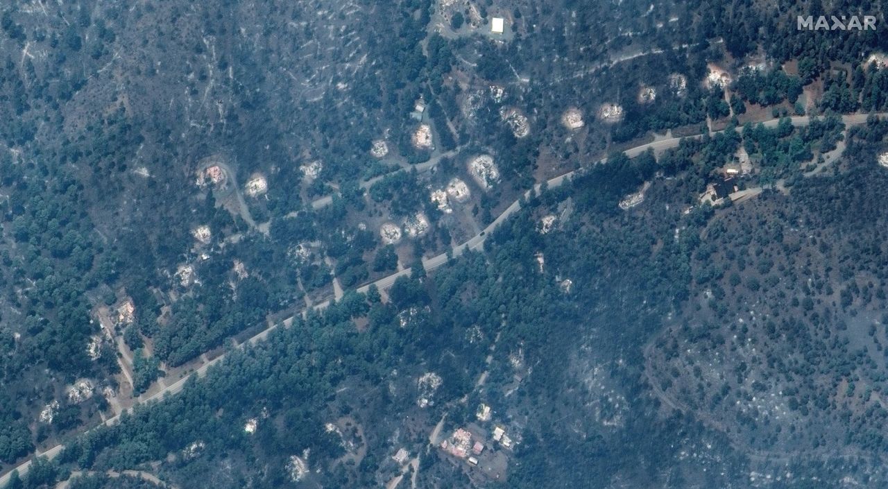 Homes damaged by the South Fork Fire in Ruidoso, New Mexico. 