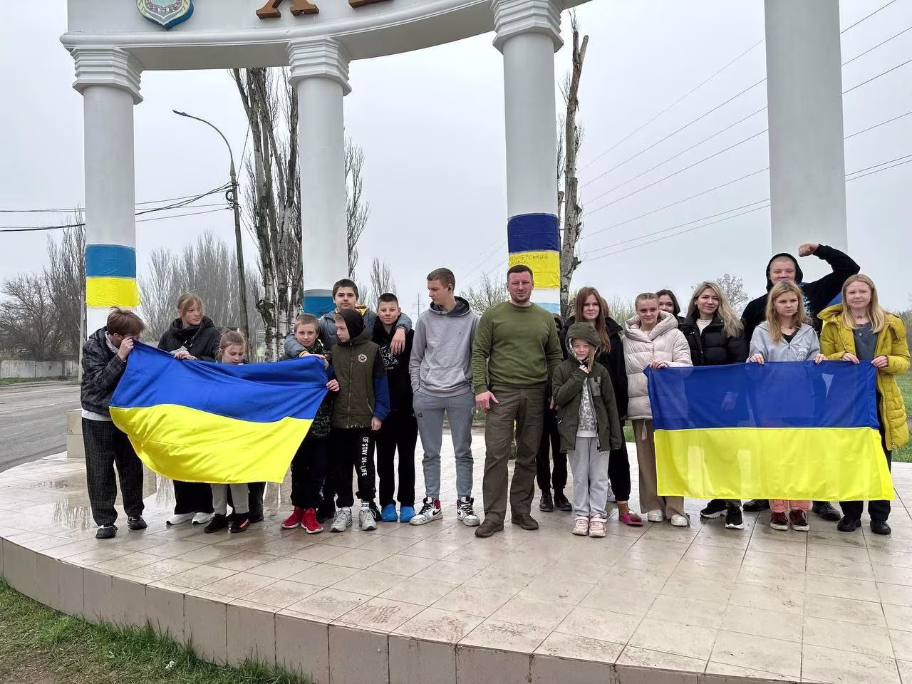 Children from Kherson, Ukraine, return home after detainment in Russia.