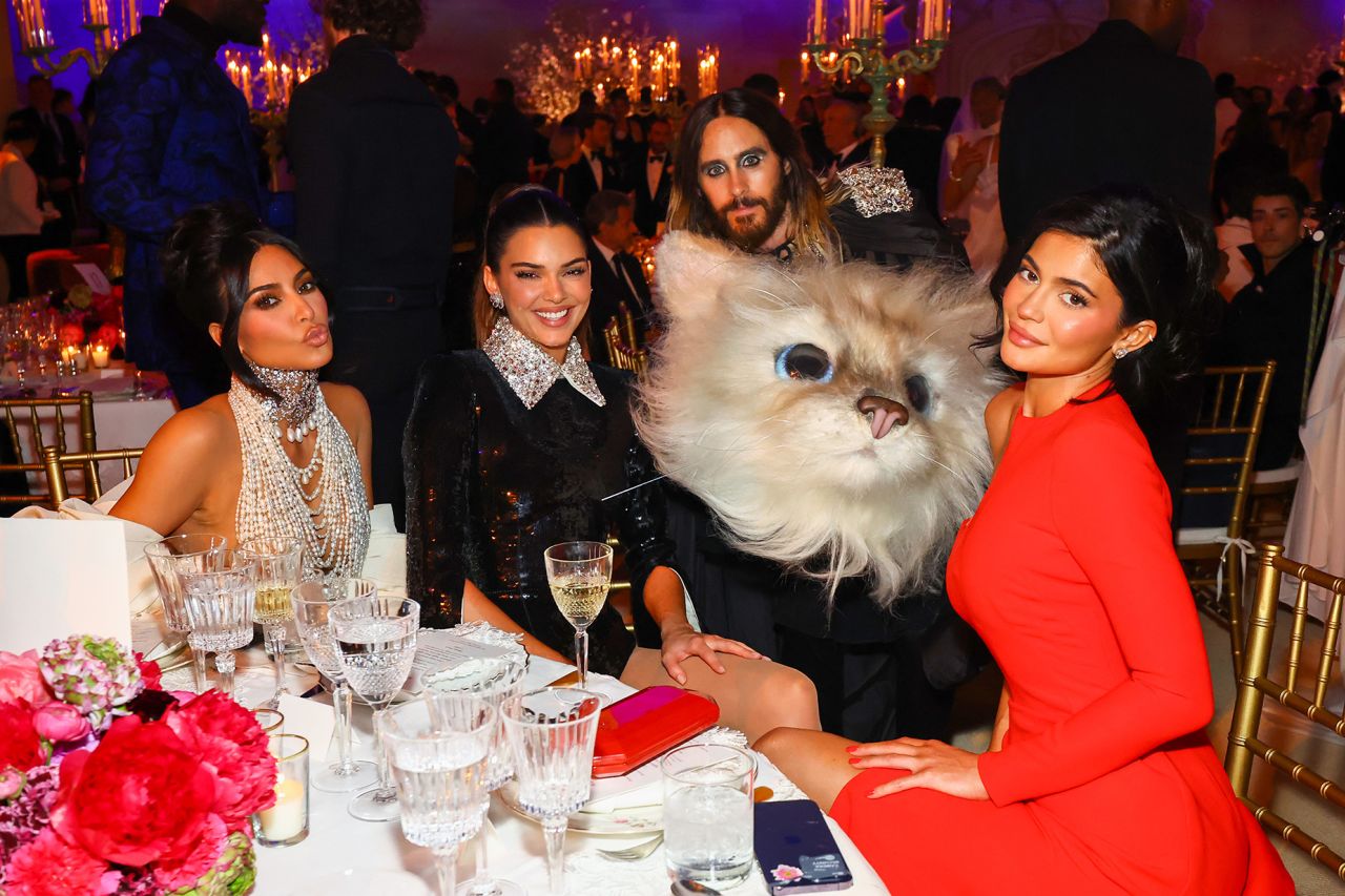 Kim Kardashian, Kendall Jenner, Jared Leto and Kylie Jenner at the Met Gala last year. 