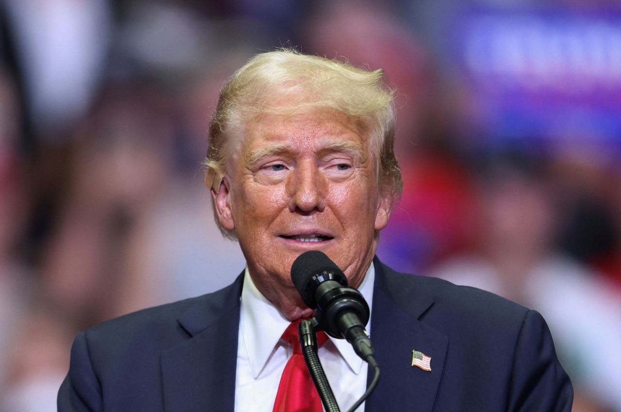 Republican presidential nominee and former President Donald?Trump?holds a campaign rally in Grand Rapids, Michigan, on July 20. 