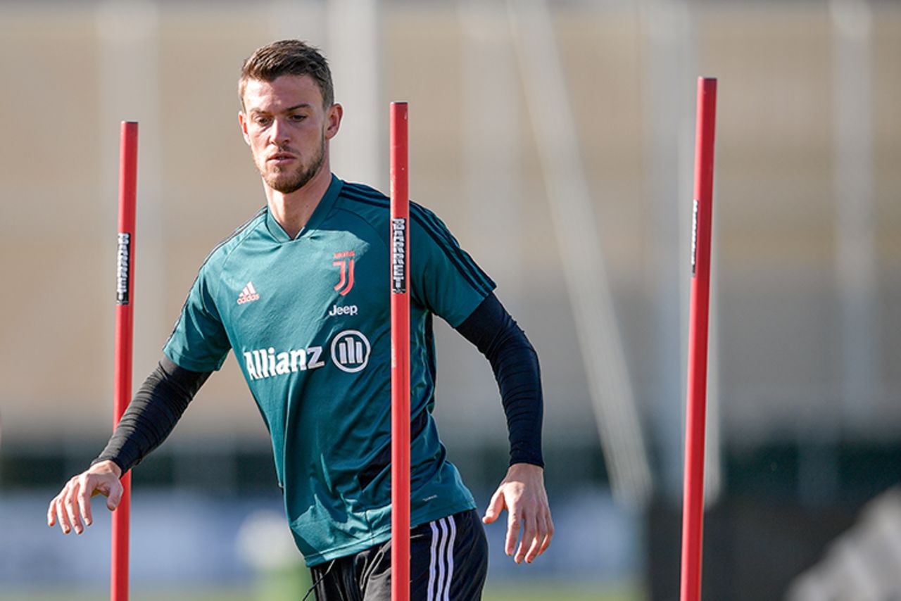 Juventus player Daniele Rugani trains at JTC on March 10, in Turin, Italy. 