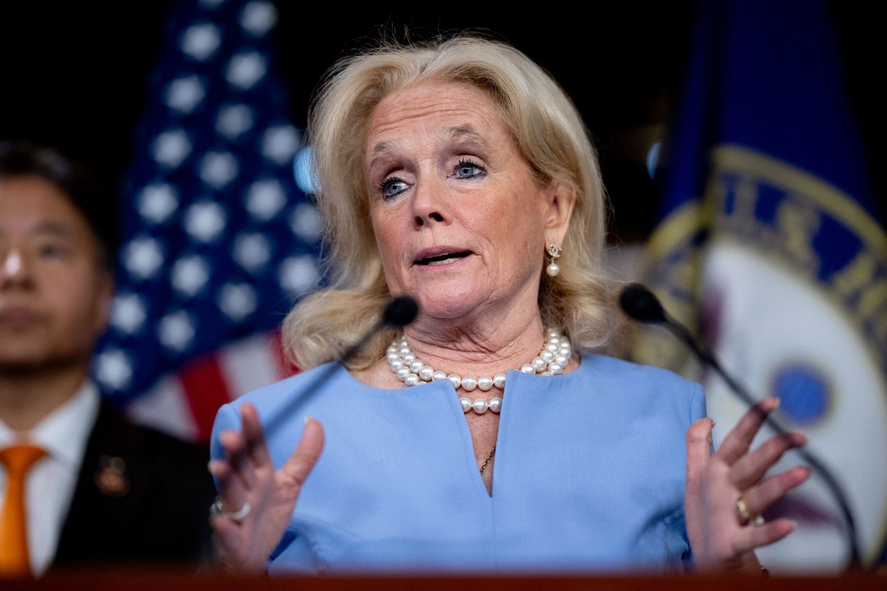 Rep. Debbie Dingell speaks at a news conference in May.