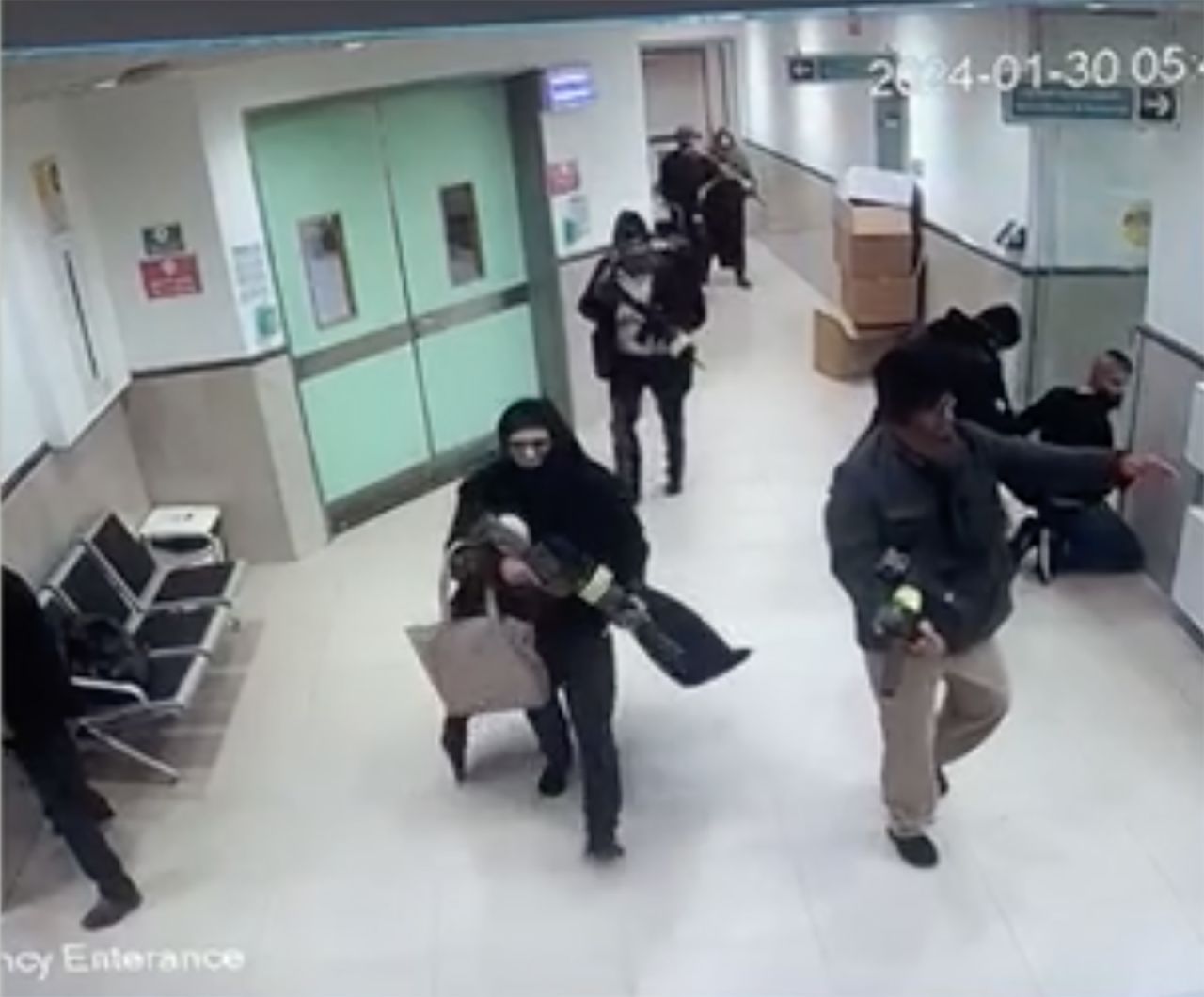 CCTV footage from the Israeli hospital attack in Jenin, West Bank, on January 30.