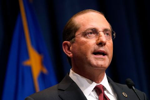 Health and Human Services Secretary Alex Azar speaks during a news conference on January 12, in Washington, DC.