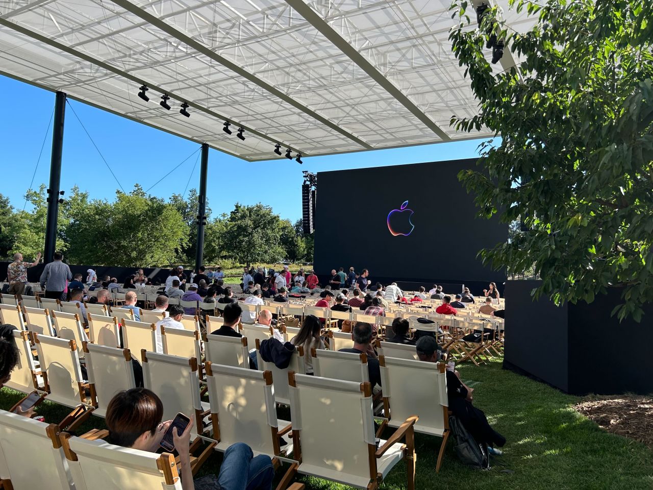 Attendees arriving at Apple's WWDC event in Cupertino, California on Monday, June 10. 