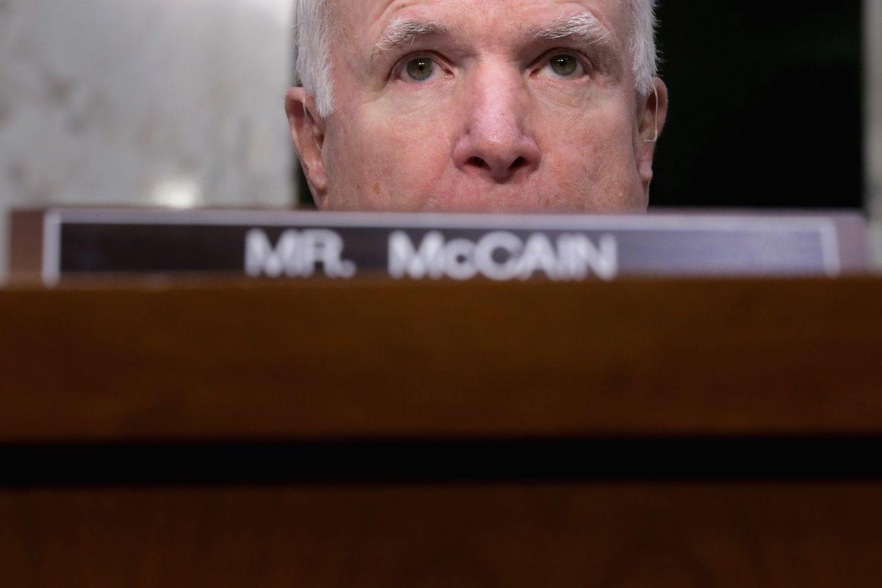 Sen. John McCain speaks on Capitol Hill in April 2016