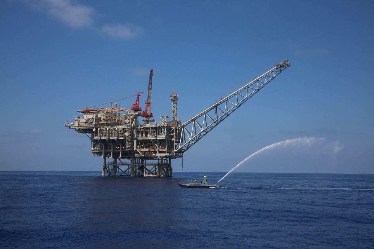 A rig is seen in the Tamar natural gas field in the Mediterranean Sea, off the coast of Israel, on September 2, 2015.