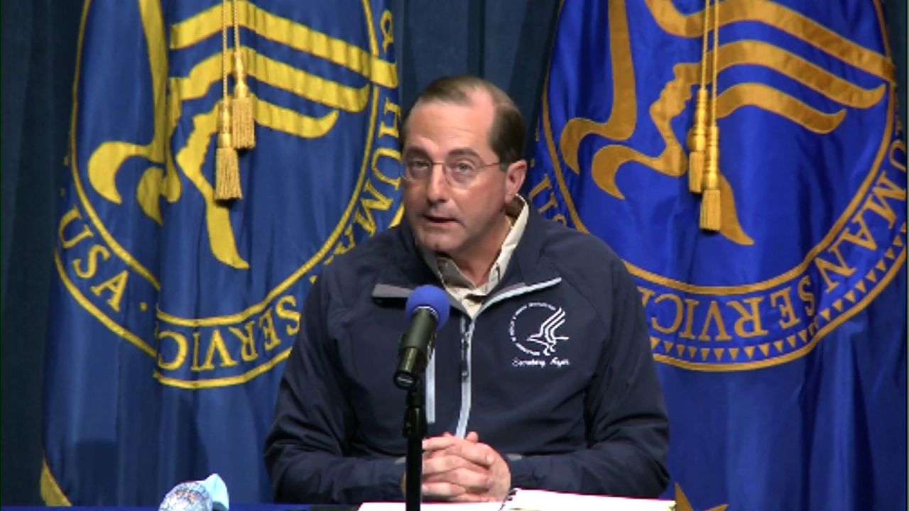 Secretary of Health and Human Services Alex Azar speaks during a press briefing on December 14.