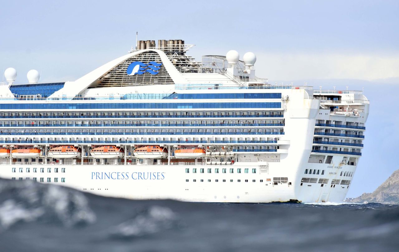 The Grand Princess cruise ship, operated by Princess Cruises, is seen off the coast of San Francisco, California on March 8.