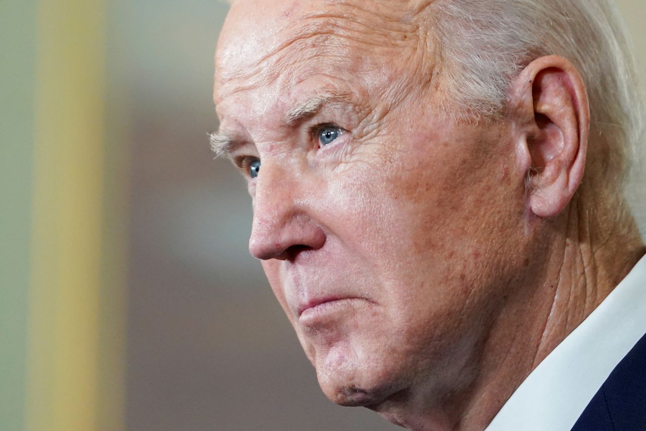 US President Joe Biden looks on as he holds a press conference about his meeting with Chinese President Xi Jinping before the start of the Asia-Pacific Economic Cooperation (APEC) summit in Woodside, California, on November 15.