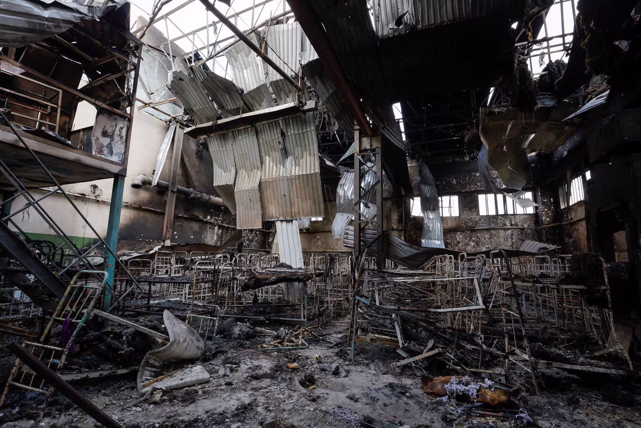 Inside Olenivka prison following the shelling in the settlement of Olenivka in the Donetsk Region, Ukraine, on July 29.