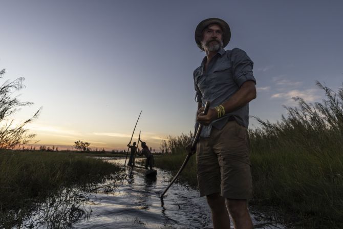 Steve Boyes, founder and project leader of The Wilderness Project, is gathering scientific information across the length of the Congo River. It is part of the Great Spine of Africa research expeditions, in partnership with the Rolex Perpetual Planet Initiative, which will also include researching the Zambezi, Nile, Chad, and Niger river basins.