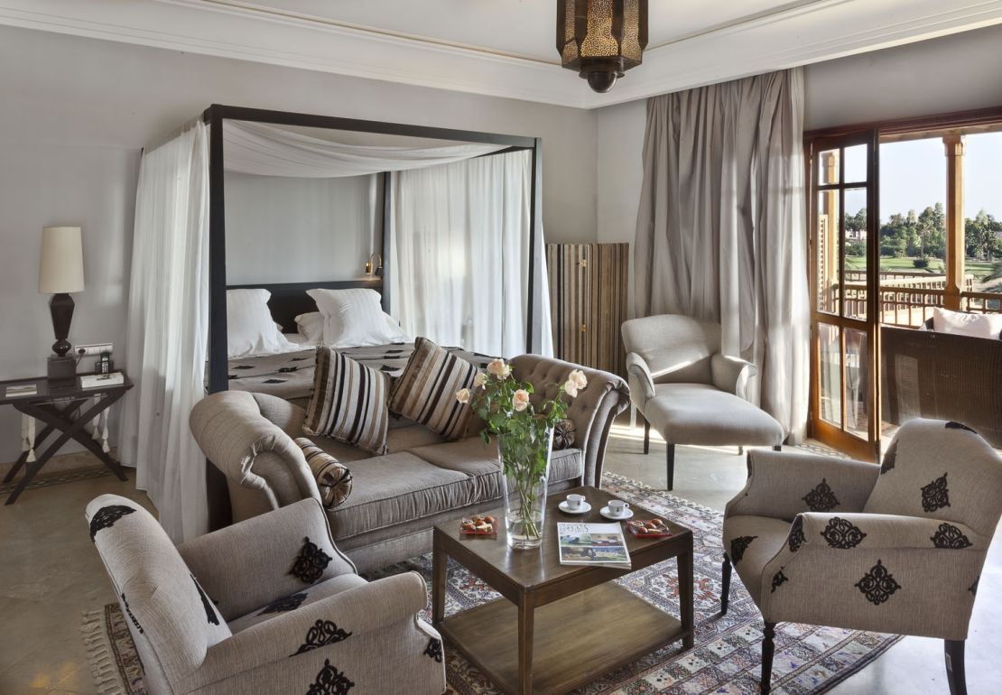 Each hotel room is designed to resemble the riads that are abundant in central Marrakech, traditional Moroccan houses with an internal courtyard or garden.