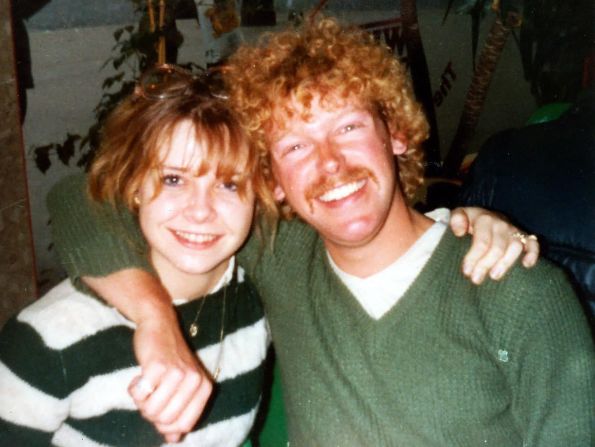 <strong>First photograph: </strong>Here's Vickie and Graham in that first photograph, taken hours after they'd met on an airplane traveling from Washington DC to London Heathrow. Graham had just treated Vickie to her first British cup of tea.