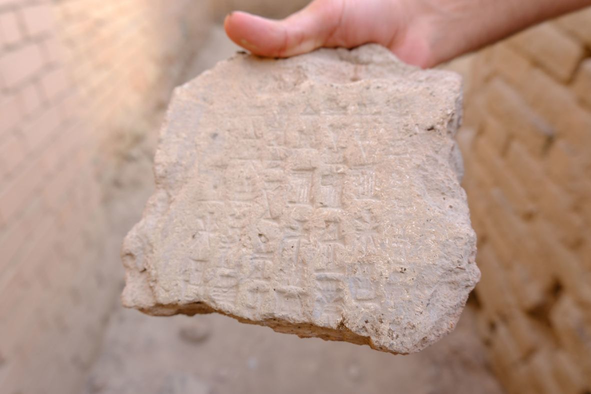 <strong>Relics of the past: </strong>This clay seal identifies Nebuchadnezzar II as the builder of Babylon and patron of its temples. Inscribed in Sumerian, it dates from the Neo-Babylonian period (626–539 BCE).