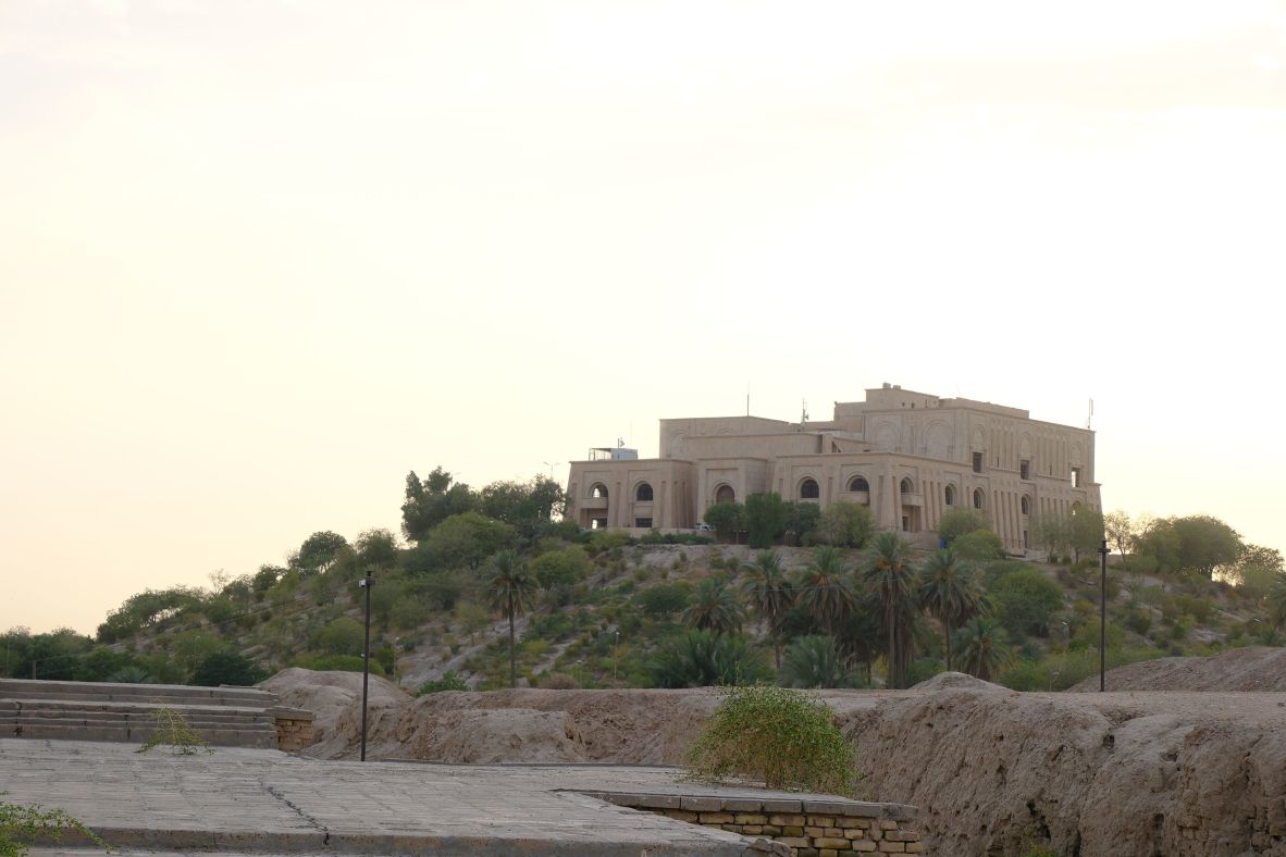 <strong>Saddam's palace: </strong>Saddam Hussein built a large,and lavish multi-story palace overlooking the site of Babylon. Today the palace stands empty.