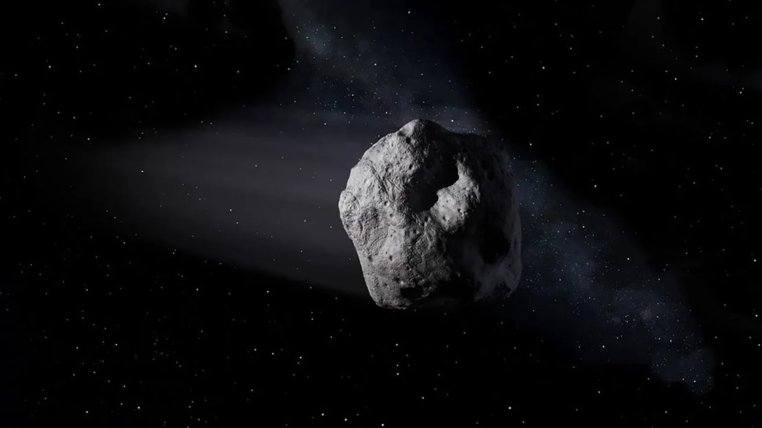 An artist's concept shows a typical main belt asteroid, located between the orbits of Mars and Jupiter. But Kamoʻoalewa, which orbits more closely to Earth, may be an ejected chunk of the moon.