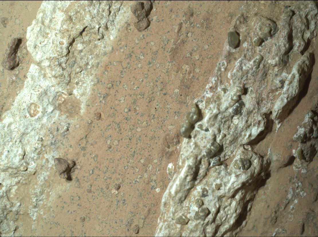 NASA’s Perseverance rover discovered “leopard spots” on a reddish rock nicknamed Cheyava Falls in Mars’ Jezero Crater on July 18.