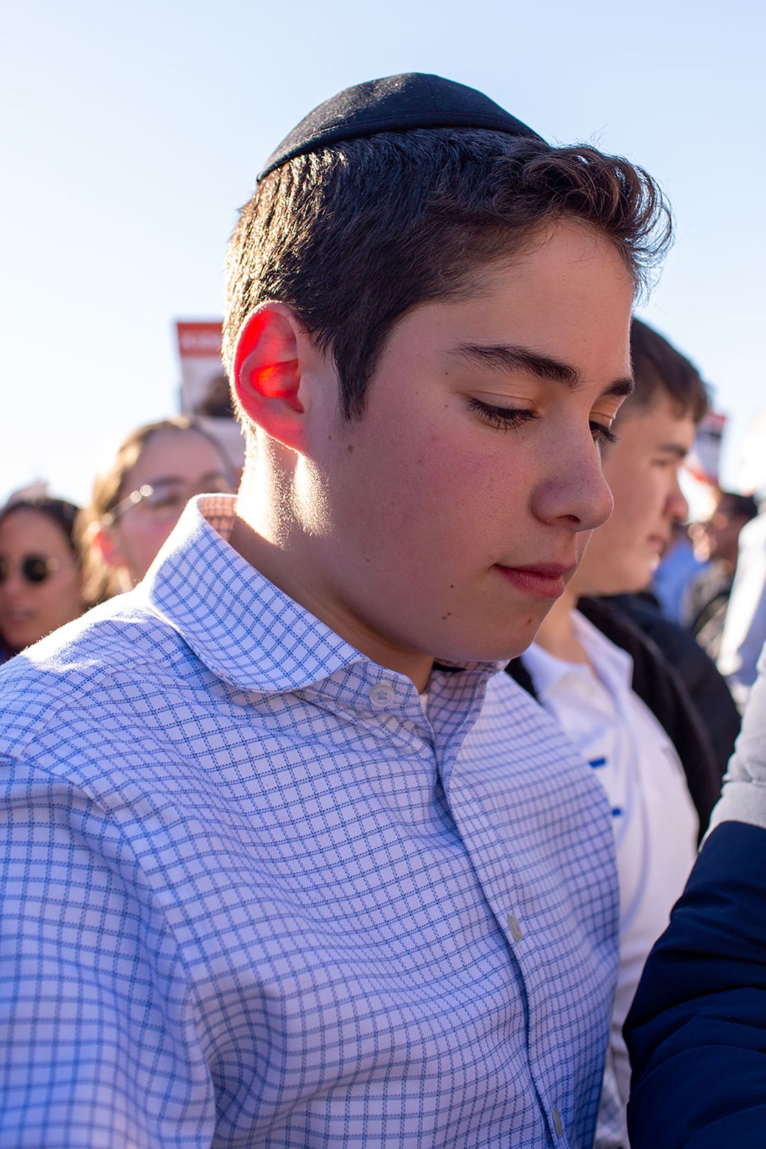Ami Forman, 15, of New Jersey, went to Tuesday's March for Israel with his high school.