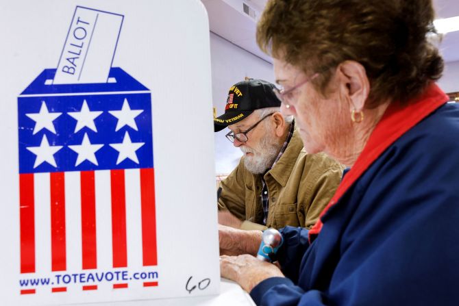 People vote in Leicester, North Carolina, on Tuesday.